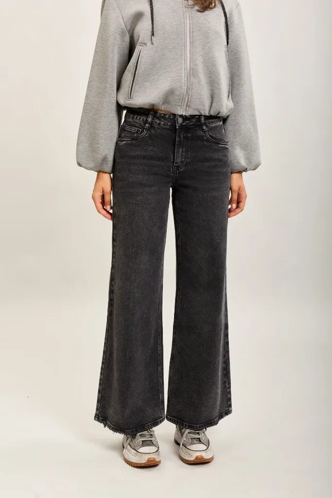 Jeans wide leg - gris foncé — vue 5