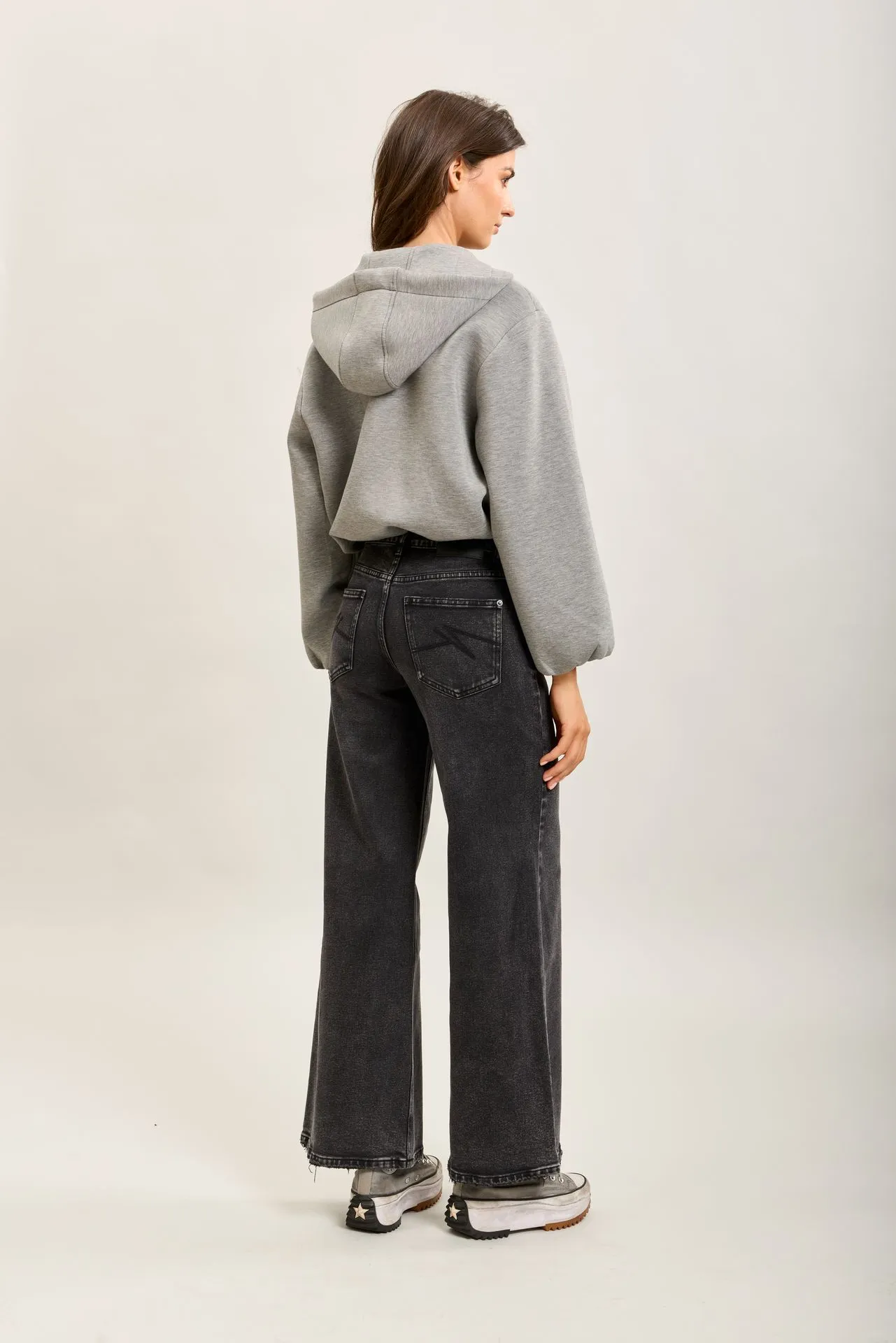 Jeans wide leg - gris foncé — vue 6