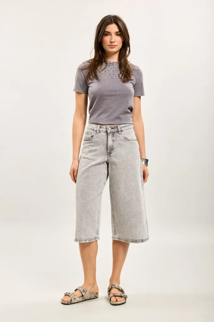 Bermuda / short en jeans - gris