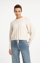 Pull avec manches chauve-souris et cordon de serrage - YAYA - Off White Melange (3)