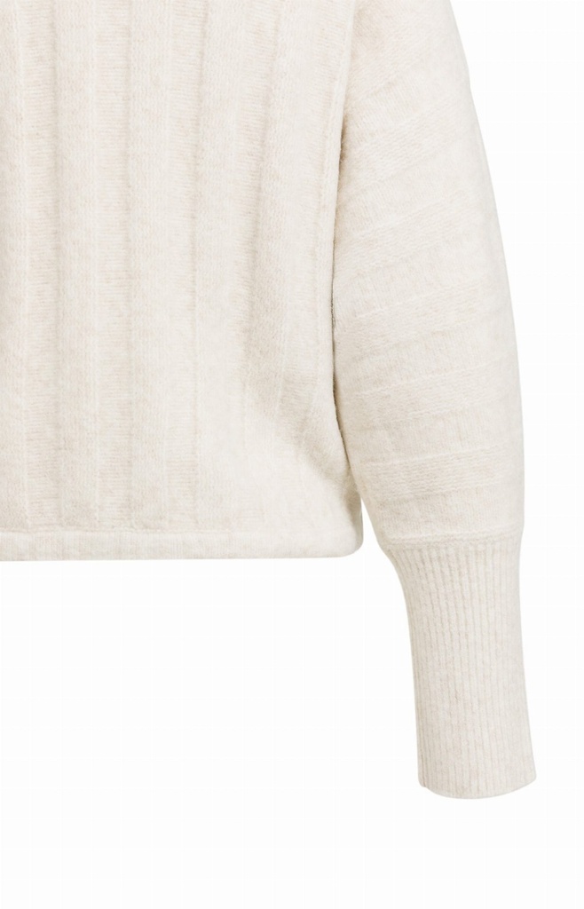 Pull avec manches chauve-souris et cordon de serrage - YAYA - Off White Melange (11)