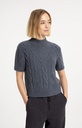 Pull en maille torsadée à manches courtes - YAYA - Arctic Seal Grey Melange (3)