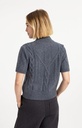 Pull en maille torsadée à manches courtes - YAYA - Arctic Seal Grey Melange (4)