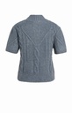 Pull en maille torsadée à manches courtes - YAYA - Arctic Seal Grey Melange (8)