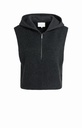 Haut en maille sans manches avec capuche en jersey - YAYA - Hole Black (2)