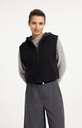 Haut en maille sans manches avec capuche en jersey - YAYA - Hole Black (3)