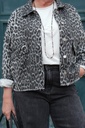 Veste en jeans oversized - Zoé - léopard gris — vue 3