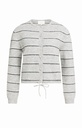 Cardigan rayé en maille avec lien à nouer - YAYA - Medium Grey Melange (2)