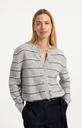 Cardigan rayé en maille avec lien à nouer - YAYA - Medium Grey Melange (5)