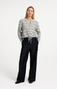 Cardigan rayé en maille avec lien à nouer - YAYA - Medium Grey Melange (6)