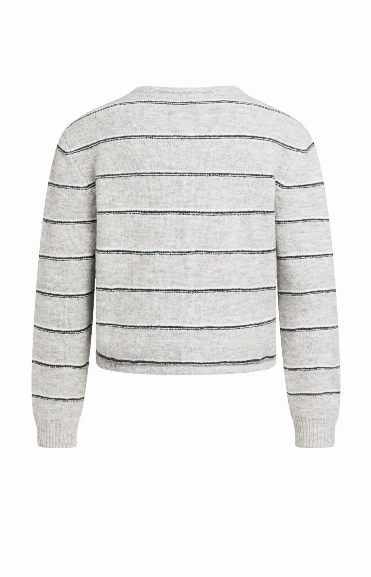 Cardigan rayé en maille avec lien à nouer - YAYA - Medium Grey Melange (12)