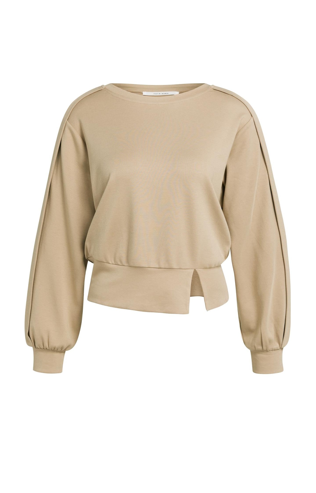 Pull léger avec ceinture et détails plissés - YAYA - Cornstalk Brown (2)
