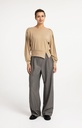 Pull léger avec ceinture et détails plissés - YAYA - Cornstalk Brown (5)