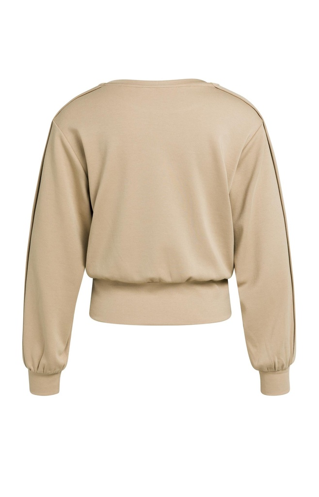 Pull léger avec ceinture et détails plissés - YAYA - Cornstalk Brown (6)