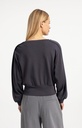 Pull léger avec ceinture et détails plissés - YAYA - Hole Black (3)