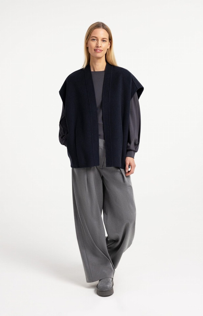Pull léger avec ceinture et détails plissés - YAYA - Hole Black (7)