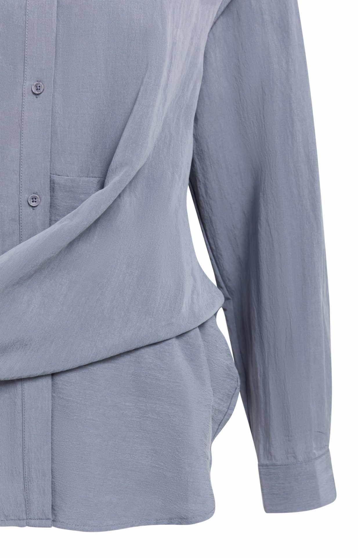 Chemisier avec nœud et manches longues - YAYA - Arctic Seal Grey (3)
