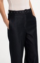 Pantalon en tissu avec ceinture et fini satiné - YAYA - Cat Black (4)