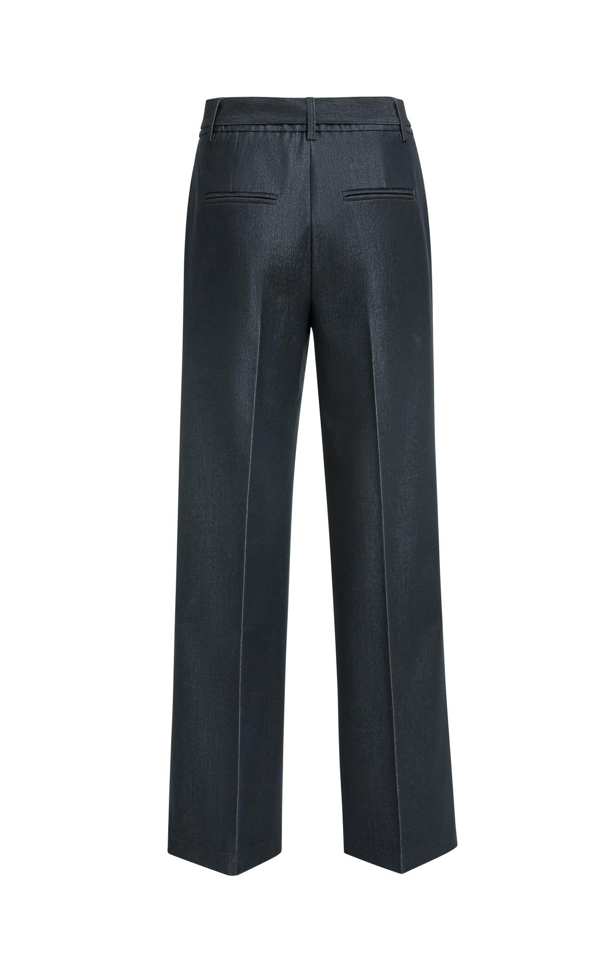 Pantalon en tissu avec ceinture et fini satiné - YAYA - Cat Black (8)