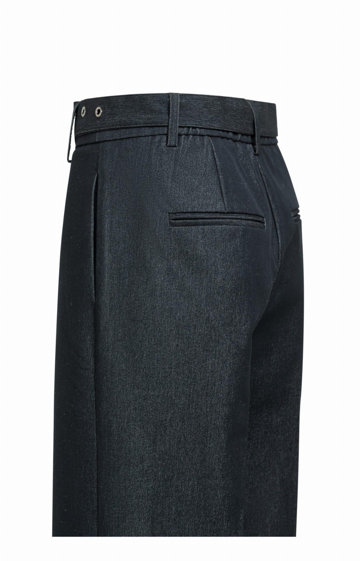 Pantalon en tissu avec ceinture et fini satiné - YAYA - Cat Black (9)