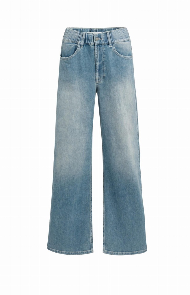 Jean à jambes larges extra-longues (L32) - YAYA - Mid Blue Denim