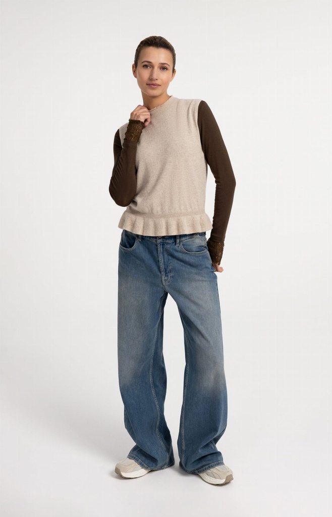 Jean à jambes larges extra-longues (L32) - YAYA - Mid Blue Denim (7)