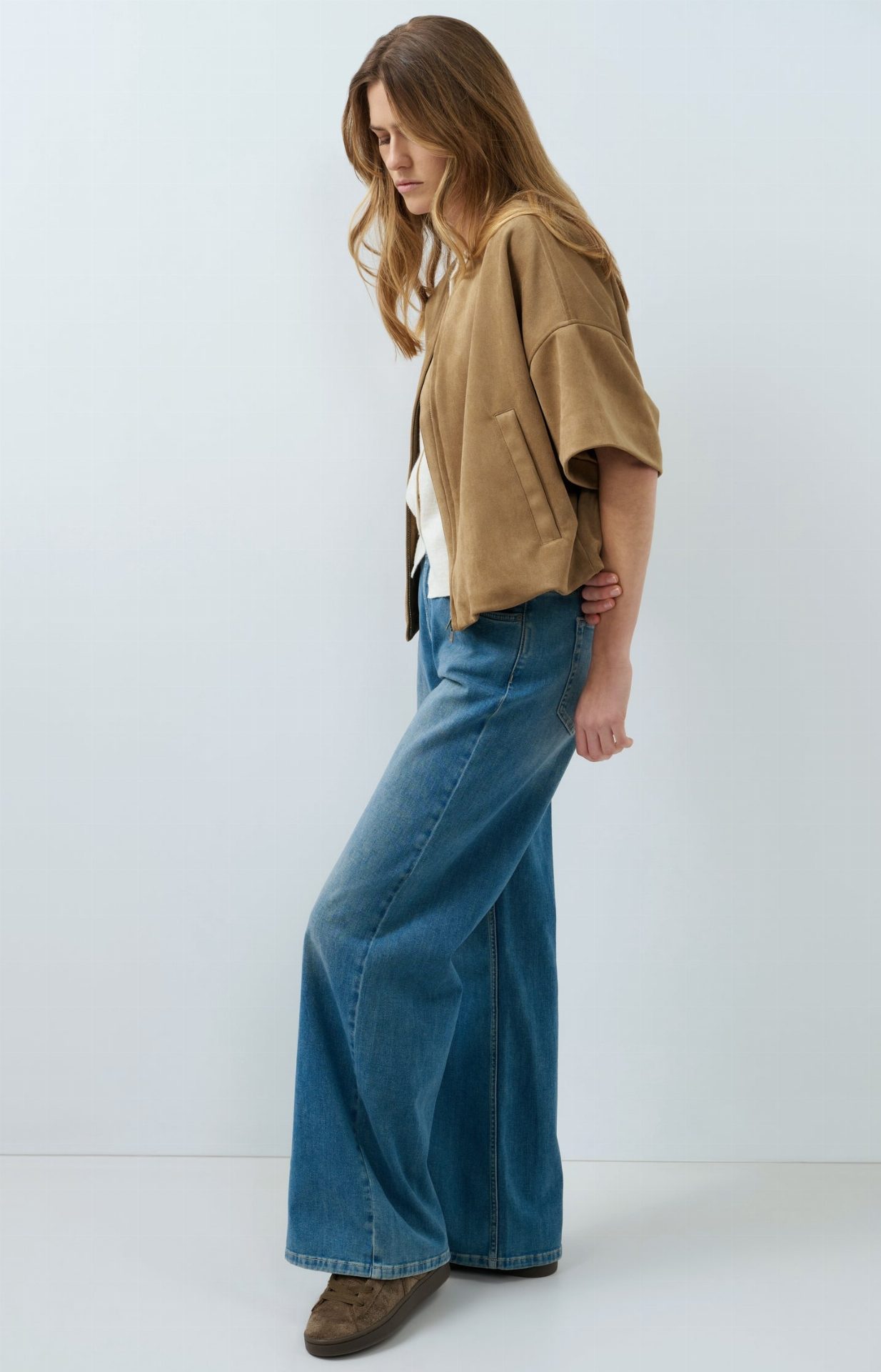Jean à jambes larges extra-longues (L32) - YAYA - Mid Blue Denim (8)