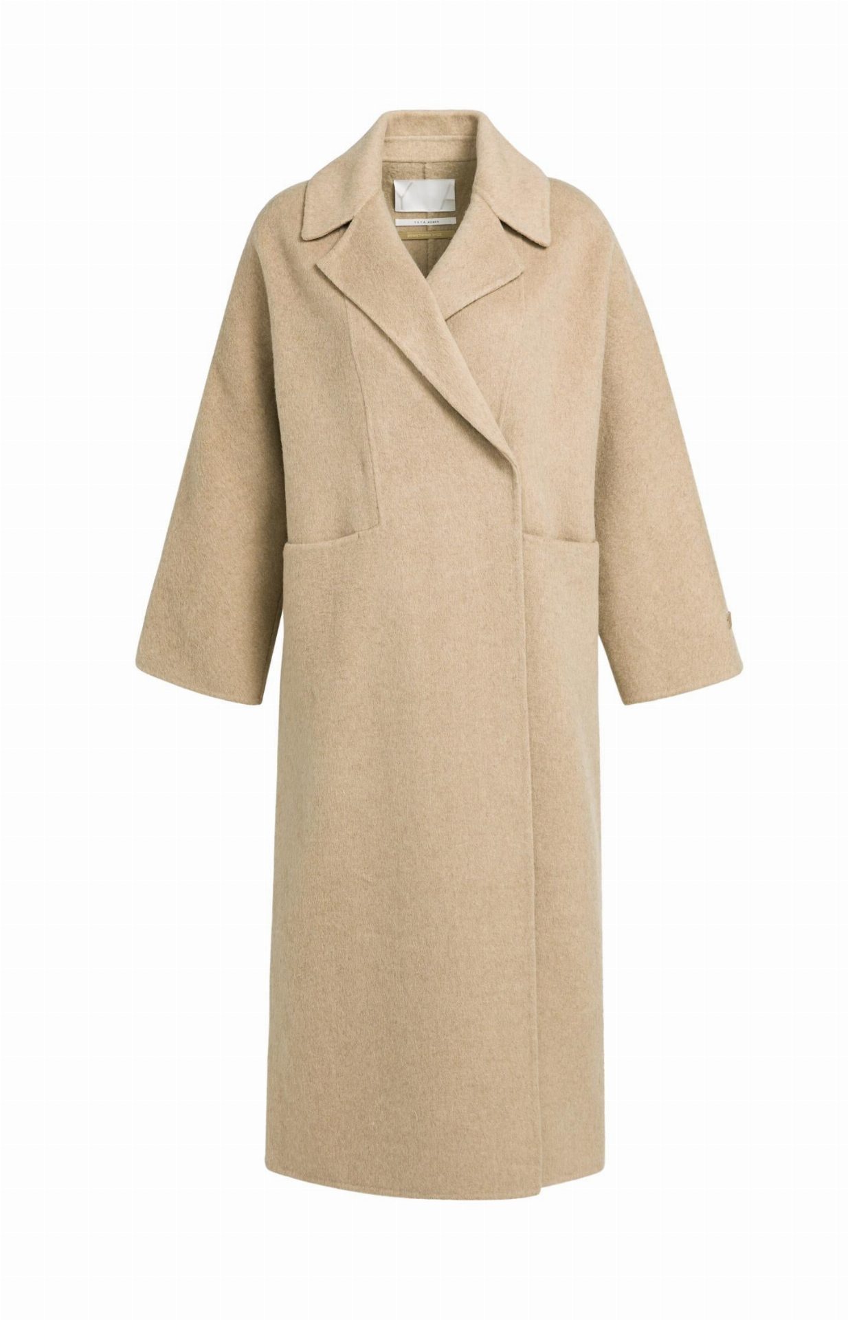 Manteau extra-long en laine mélangée et à la coupe oversize - YAYA - Cornstalk Brown Melange (2)