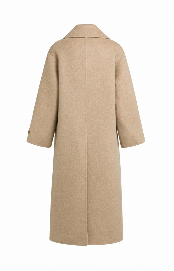 Manteau extra-long en laine mélangée et à la coupe oversize - YAYA - Cornstalk Brown Melange (13)