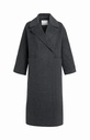 Manteau extra-long en laine mélangée et à la coupe oversize - YAYA - Hole Black Melange (2)