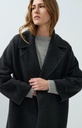 Manteau extra-long en laine mélangée et à la coupe oversize - YAYA - Hole Black Melange (4)