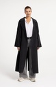 Manteau extra-long en laine mélangée et à la coupe oversize - YAYA - Hole Black Melange (6)