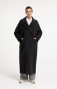 Manteau extra-long en laine mélangée et à la coupe oversize - YAYA - Hole Black Melange (7)