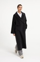 Manteau extra-long en laine mélangée et à la coupe oversize - YAYA - Hole Black Melange (8)