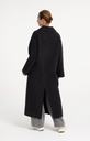 Manteau extra-long en laine mélangée et à la coupe oversize - YAYA - Hole Black Melange (9)