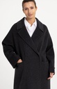 Manteau extra-long en laine mélangée et à la coupe oversize - YAYA - Hole Black Melange (10)