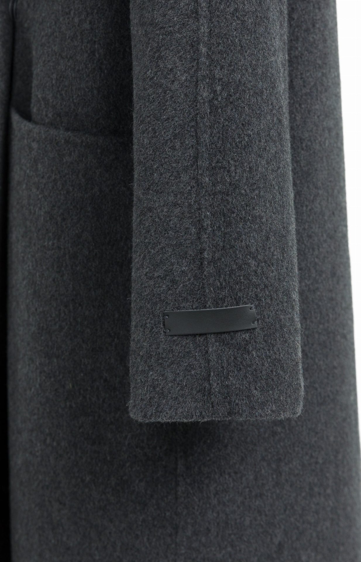 Manteau extra-long en laine mélangée et à la coupe oversize - YAYA - Hole Black Melange (15)