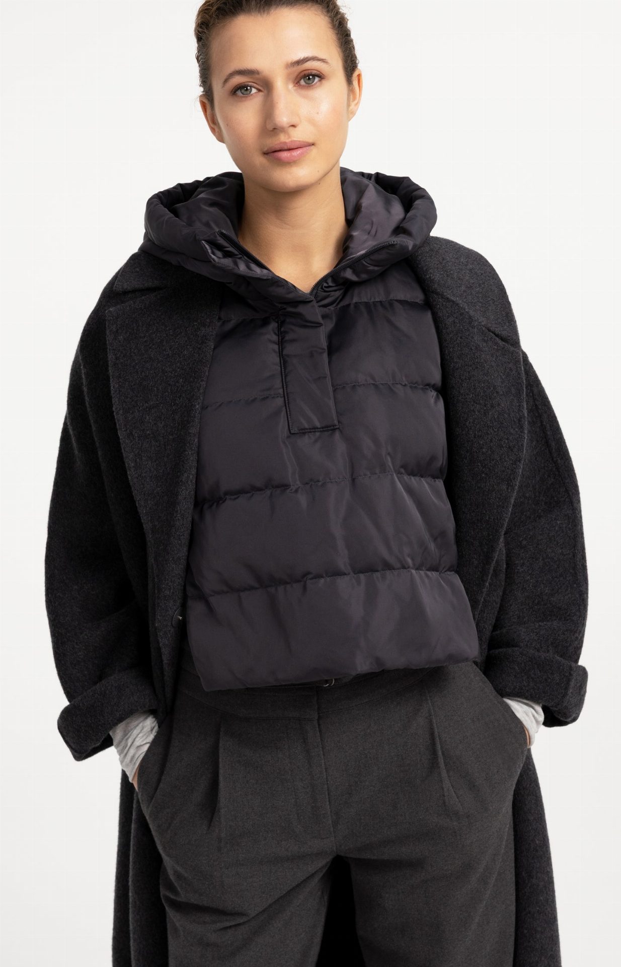 Doudoune sans manches avec capuche - YAYA - Hole Black (3)