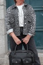 Veste en jeans oversized - Zoé - léopard gris — vue 13