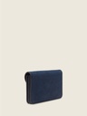 Porte-monnaie en cuir de vachette suédé Bleu Nuit Velours - Basile (4)