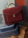 Sac à main en cuir de vachette suédé Aubergine Velours - Mademoiselle George (2)