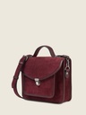 Sac à main en cuir de vachette suédé Aubergine Velours - Mademoiselle George (3)