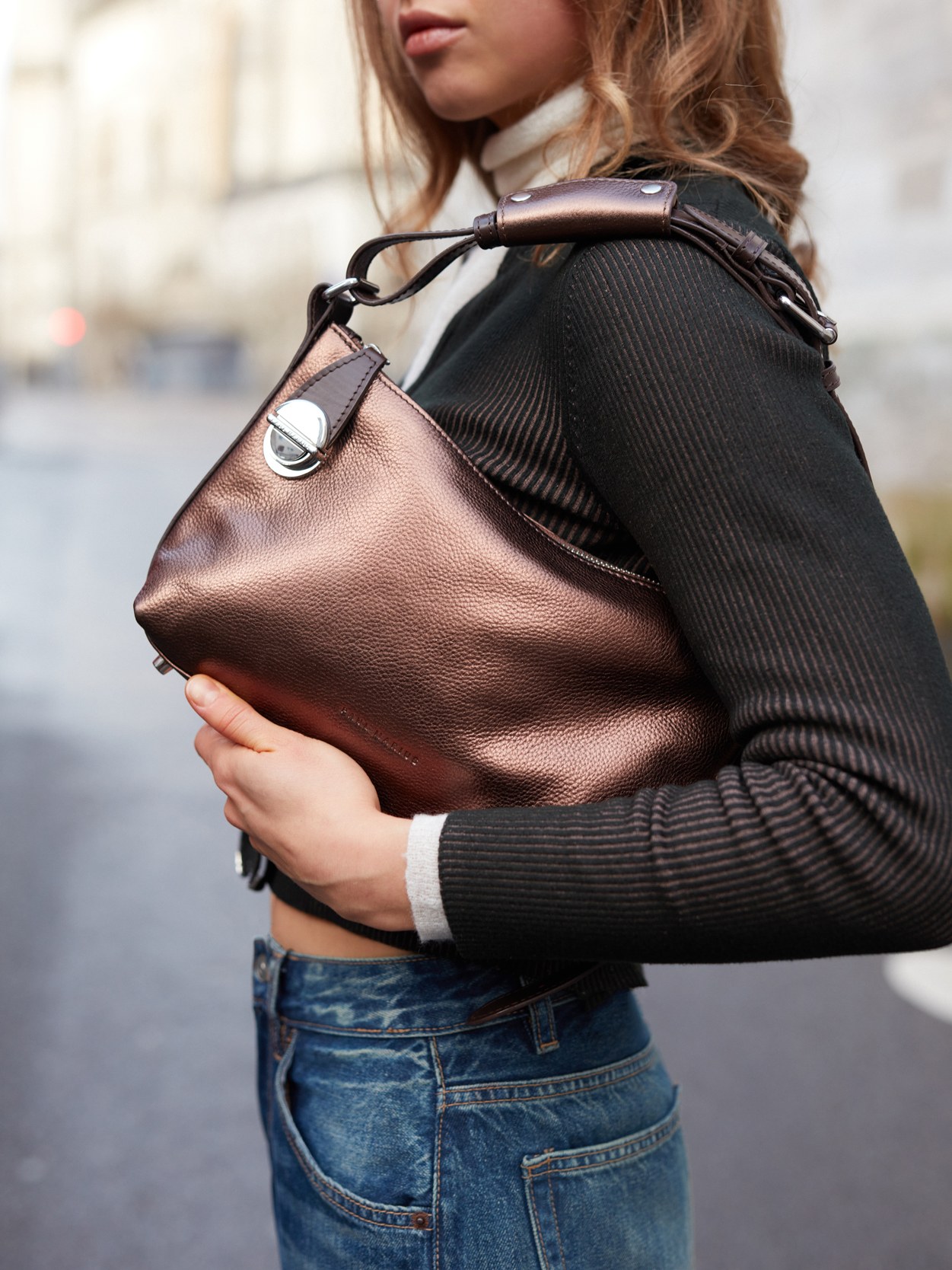 Sac baguette en cuir cuivré - Elliott Baguette (5)