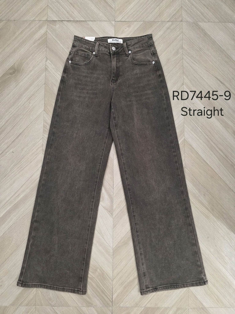 Jeans droit taille haute - Choco (6)