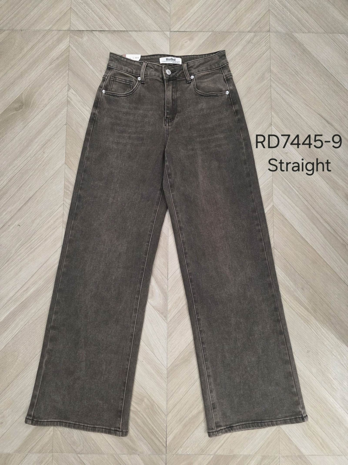 Jeans droit taille haute - Choco (6)