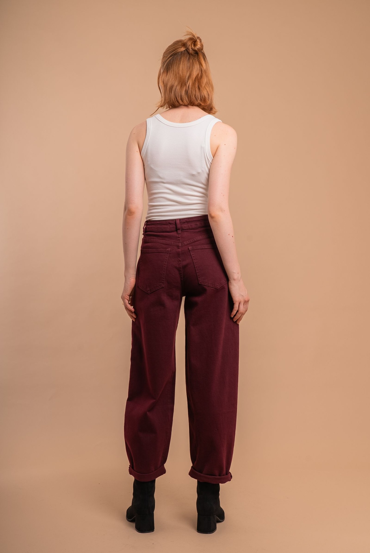 Jeans ballon - Bordeaux (3)