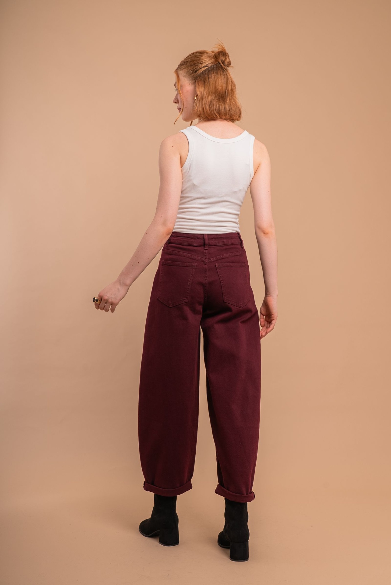 Jeans ballon - Bordeaux (5)