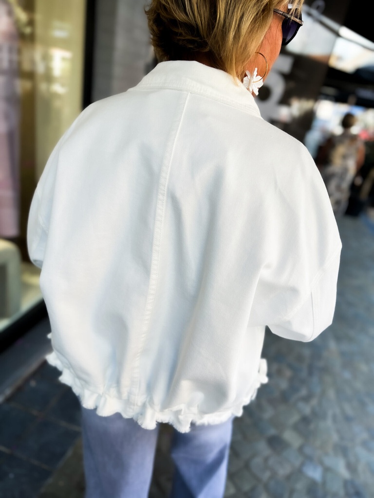 Veste en jeans oversized - Zoé - blanc — vue 2