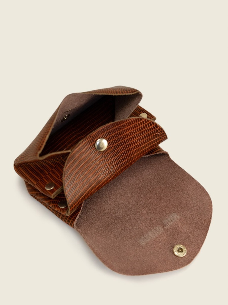 LeGustave 1960 Ambre - porte-monnaie en cuir marron pour femme