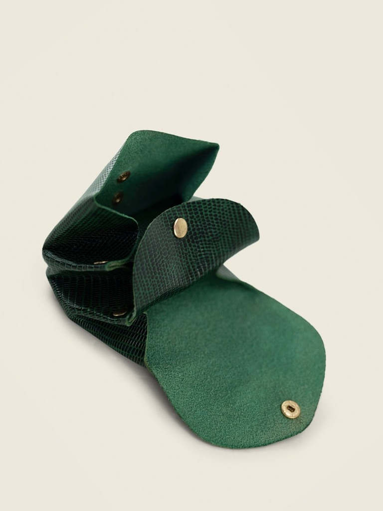 LeGustave 1960 Malachite - porte-monnaie en cuir vert pour femme